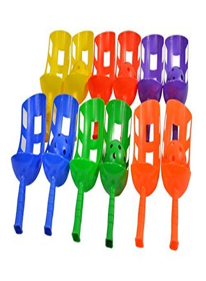 GISCO لعبة جيسكو لرمي الكرة والتقاطها للأطفال والكبار | مغرفتان وكرة واحدة | نشاط خارجي متين وممتع | ألوان حمراء متنوعة - Image 2